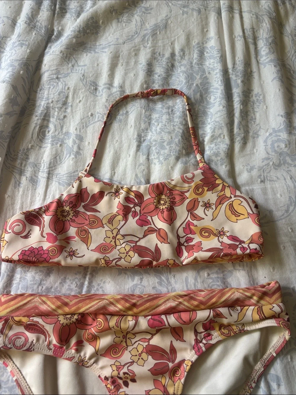 Floral Pink & Yellow girls  Bikini Set